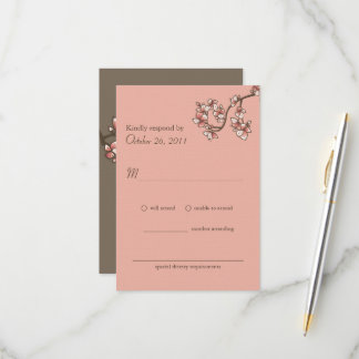 Peach Blossoms Chinois Mariage Carte RSVP