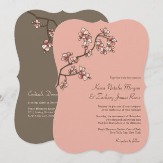 Peach Blossoms Sakura Mariage chinois Invitation