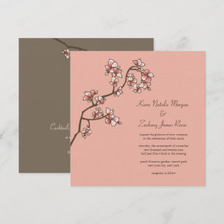 Peach Blossoms Sakura Mariage chinois Invitation