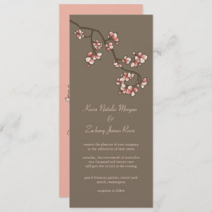 Peach Blossoms Sakura Mariage chinois Invitation