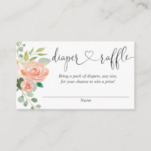 Peach blush fille baby shower cartes de tombola de