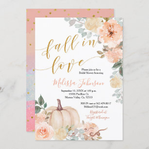 Peach Citrouille Chute en Amour invitation