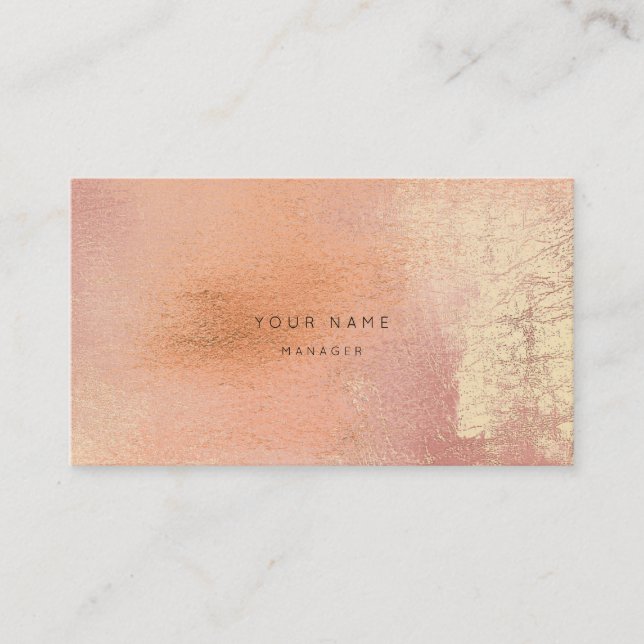 Peach Coral Gold Metalli Carte de rendez-vous Abst (Devant)
