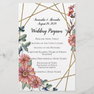 Peach Coral Zinnia Mariage d'aquarelle