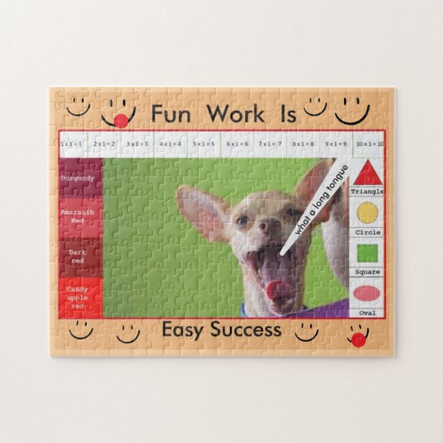 Peach dog puzzle éducatif pour rendre les enfants  (Horizontal)