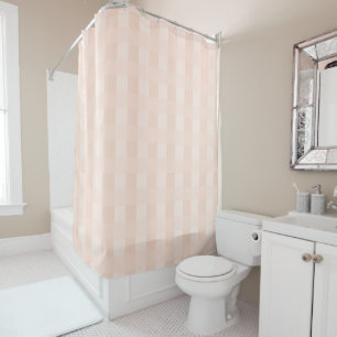 Peach En vichy Plaid Motif rideau de douche