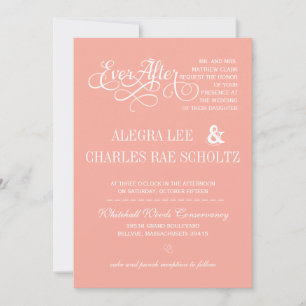 Peach EverAfter Invitation Chalkboard