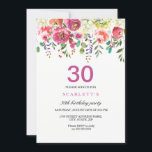 Peach Flowers rose 30th Birthday Party Invitation<br><div class="desc">Peach Flowers rose 30th Birthday Party Invitation Doux Peinture à la main Aquarelle Floral Collection Correspondance à Niche et Nest store. Peach Flowers Peonies Rose Aquarelle Clipart Blanc Hydrangea Parfait pour votre fête d'anniversaire</div>