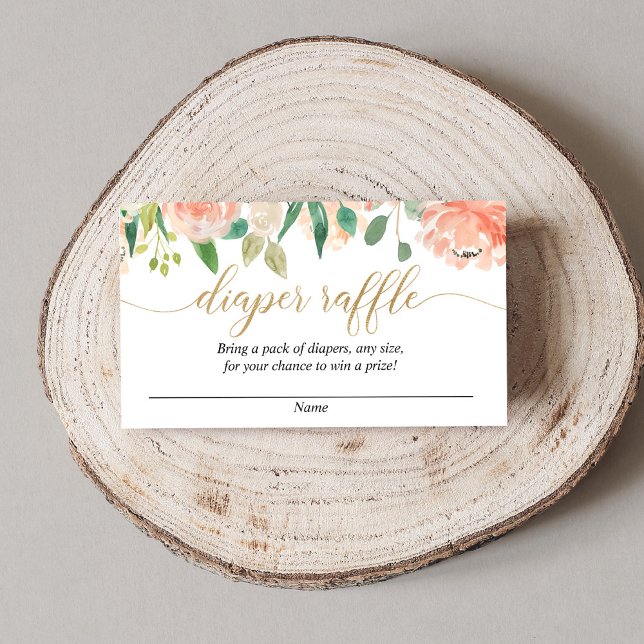 Peach green or baby shower diaper cartes de tombol (Créateur téléchargé)