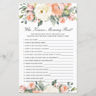 Peach Ivory Floral Qui Connaît Mommy Meilleur Jeu 