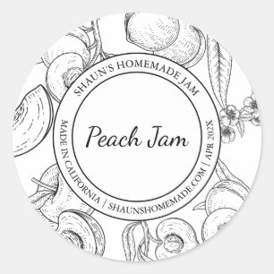 Peach Jam Croquis étiquette moderne