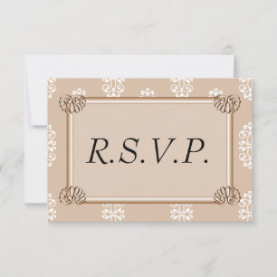 Peach Mariage damassé RSVP