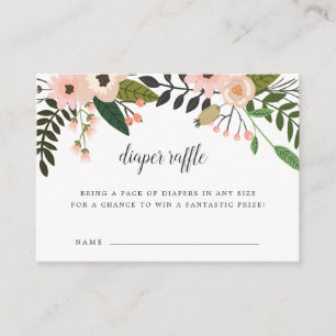 Peach Meadow Baby shower Déchets Cartes de Raffin