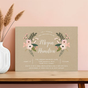 Peach Meadow Kraft Baby shower Invitation