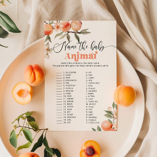Peach Nom du bébé animal baby shower jeu