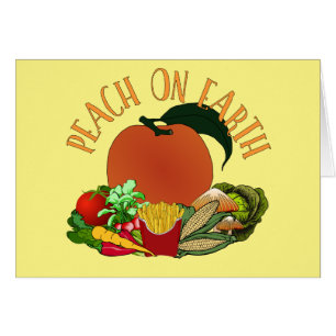 Peach on Earth Funny Christmas Pun Card