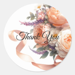 Peach Peonies et Sticker Rose Merci