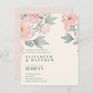 Peach Peonies Sage Floral Budget Mariage