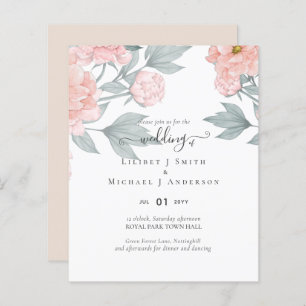 Peach Peonies Sage Floral Budget Mariage