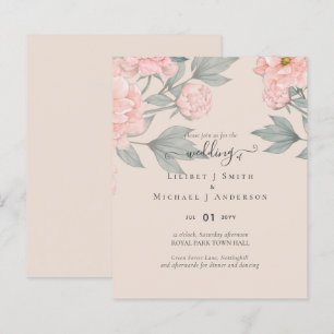 Peach Peonies Sage Floral Budget Mariage