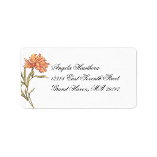 Peach Peony Floral RSVP Étiquette de adresse