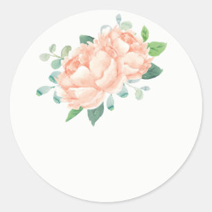 Peach Peony Mariage Favoriser Stickers