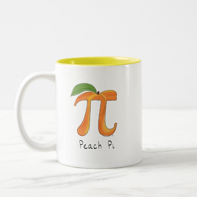 Peach Pi Cute Math Pi Day Café Mug (Gauche)