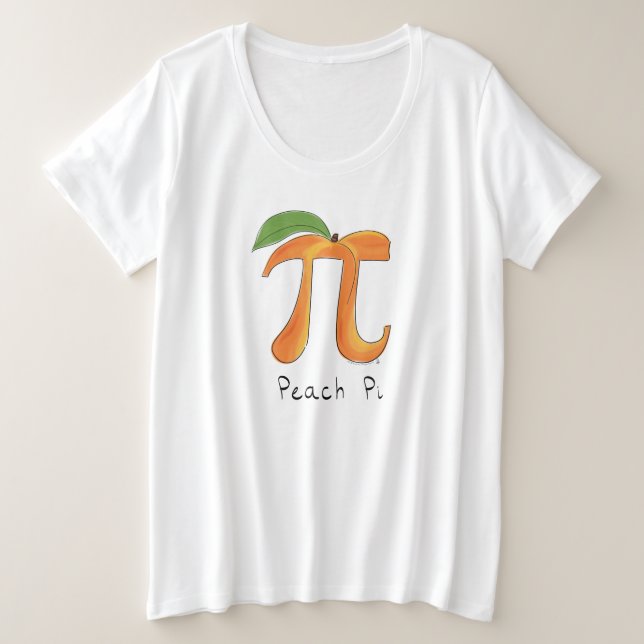 Peach Pi Cute Math Pi Day Femmes Plus Taille Tshir (Design devant)