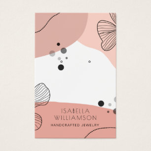 Peach Pink Flower Sketch Earring Carte d'affichage