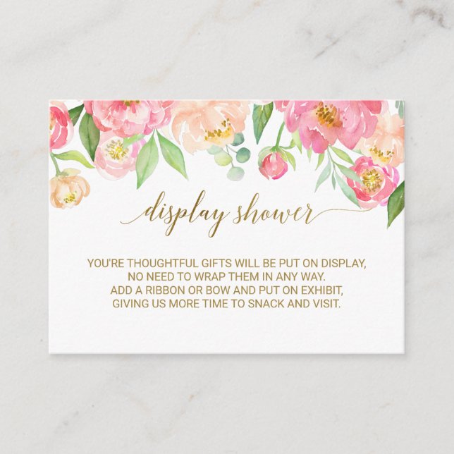 Peach & Pink Peony Affichage Douche Invitation Ins (Devant)