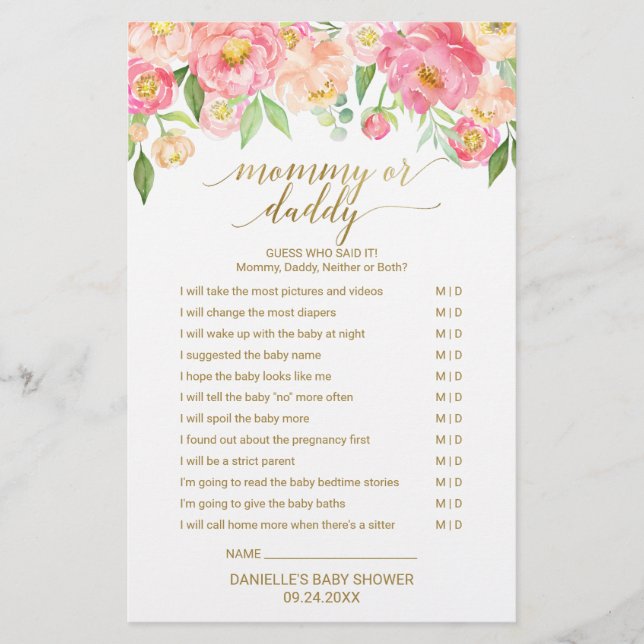 Peach & Pink Peony Flower Word Scramble Jeu (Devant)