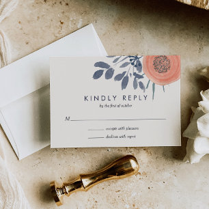 Peach Poppies Mariage RSVP Réponse