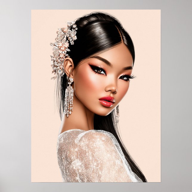 Peach Reverie | Vertical Portrait Poster (18×24) (Devant)