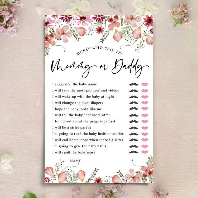 Peach rose Devinez Qui Maman ou Papa Jeux Baby sho (Créateur téléchargé)