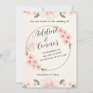 Peach Rustic Wedding Invitations