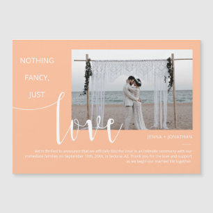 Peach Simple Modern Minimal Script Magnet Photo