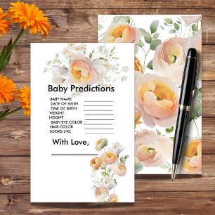 Peach Tulip Blooms Baby shower Prédictions Jeu