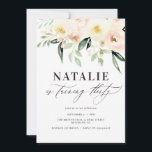 Peach watercolor floral trentième anniversaire fêt<br><div class="desc">Peach watercolor floral trentième anniversaire invitations fêtes. Belle élégante et moderne thème de fête.</div>