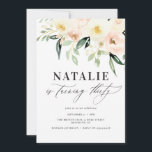 Peach watercolor floral trentième anniversaire fêt<br><div class="desc">Peach watercolor floral trentième anniversaire invitations fêtes. Belle élégante et moderne thème de fête.</div>
