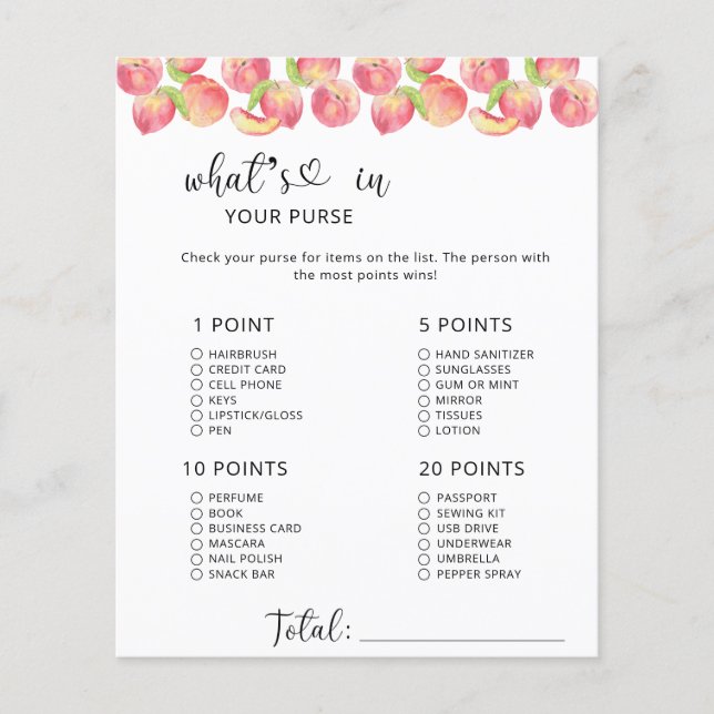 Peach Whats dans votre sac à main (Devant)