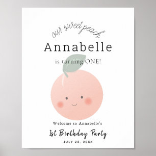 Peaches & Crème Kawaii Fille Affiche de bienvenue