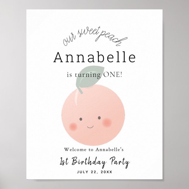 Peaches & Crème Kawaii Fille Affiche de bienvenue  (Devant)