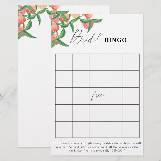 Peaches - Jeux de bingo de douche nuptiale (Devant / Derrière)