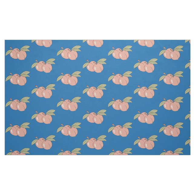 Peaches Motif de fruits tissu bleu (Fat Quarter)