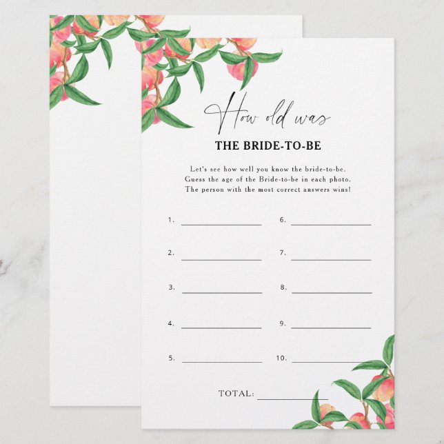 Peaches - Quel âge avait la mariée pour être jeu (Devant / Derrière)