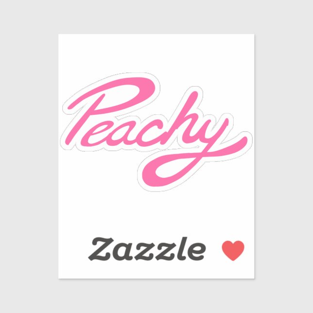 " Peachy ", en rose autocollant (Feuille)