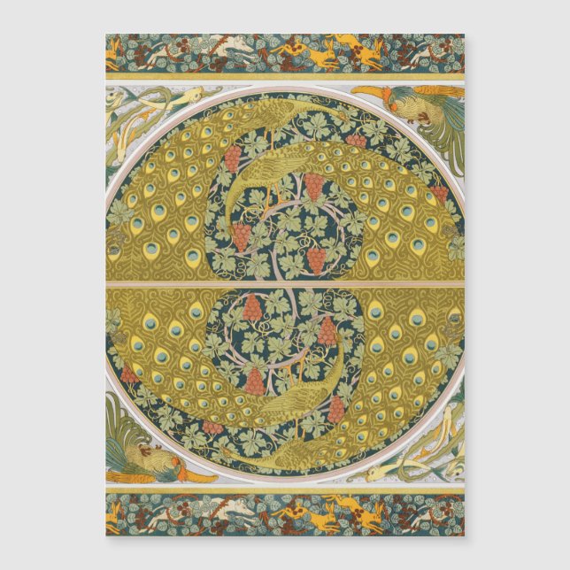 Peacock Art Nouveau Style rond design complexe (Devant)