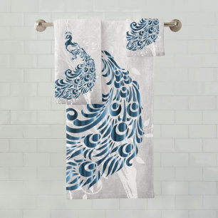 Peacock bleu Serviettes de bain personnalisées