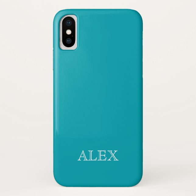 PEACOCK BLUE Solid Arrière - plan iPhone X Coque (Dos)