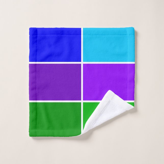 Peacock Color Geometric blocs (Gant de toilette)